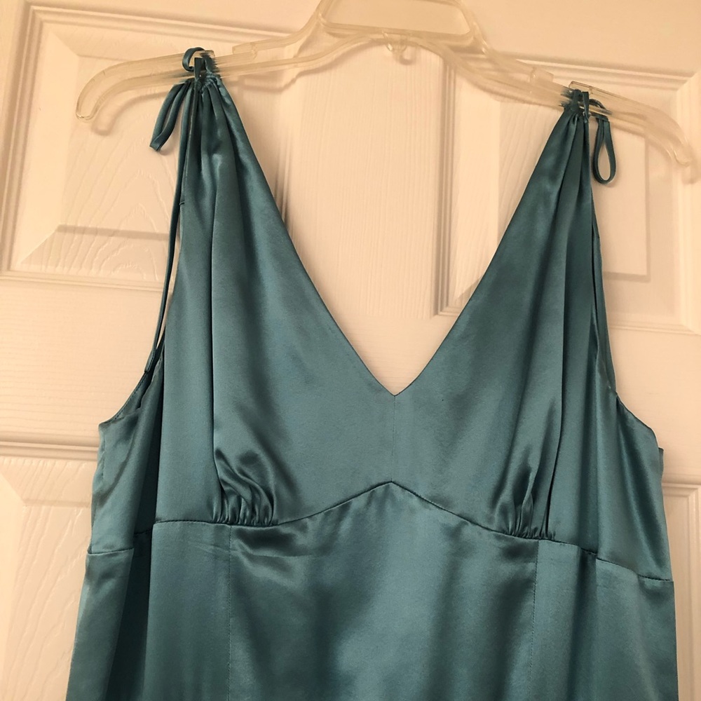 Ann Taylor Loft 16p teal satin dress